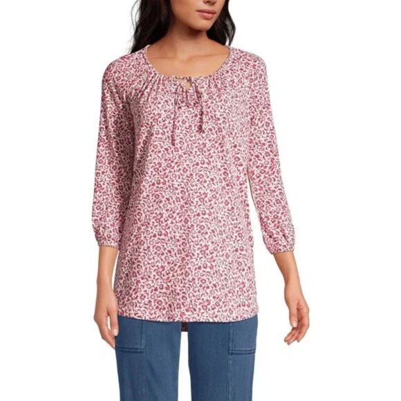 Lands' End Tops - Lands End 3/4 Sleeve Peasant Tunic Plus Size 1X